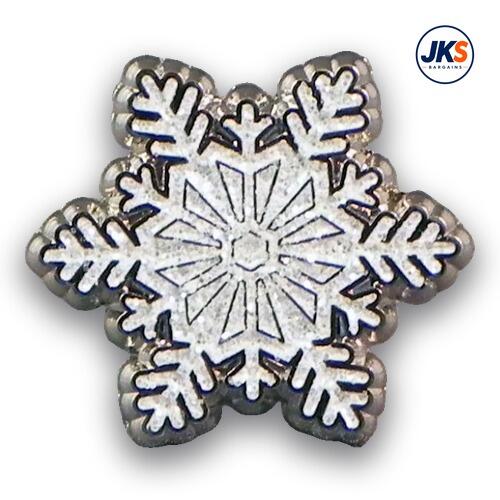 Snowflake Pin Badge with Glitter Enamel