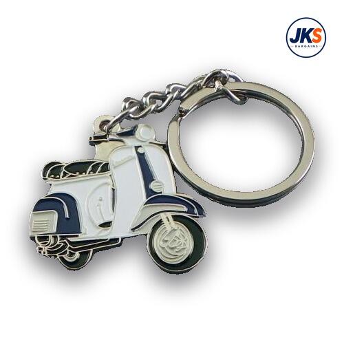 Blue + White Vespa Scooter Keyring