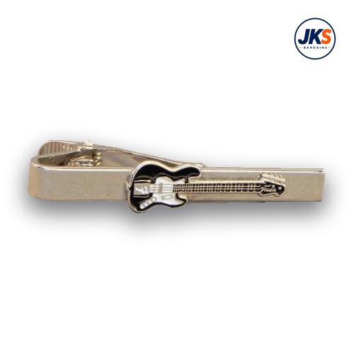 Black Electric Guitar Tie Clip