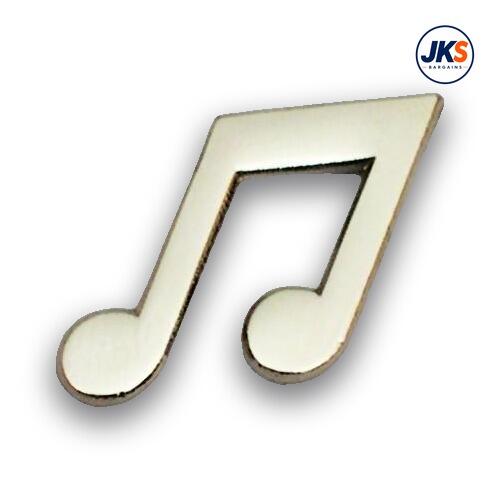 Chrome Plated Musical Notes Pin Badge