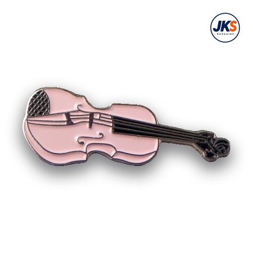 Pink Violin Pin Badge