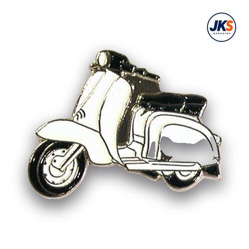 White Scooter Pin Badge