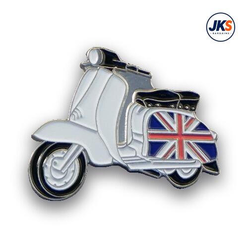 20 x 38mm Union Jack Scooter Pin Badges
