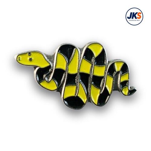 20 x Yellow + Black Banded Snake Pin Badges
