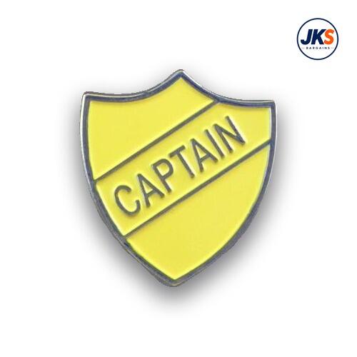 20 x Yellow Captain Pin Badges