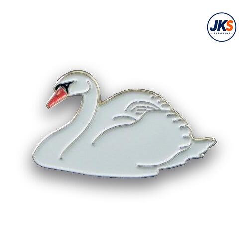 20 x White Swan Pin Badges