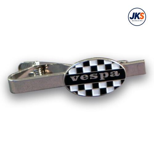 10 x Oval Vespa Checkerboard Tie Clips