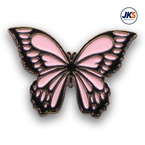Pink Butterfly (style 2) Pin Badge