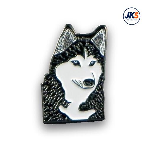 Husky Dog Head Pin Badge