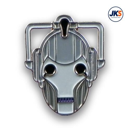Cyberman Head Pin Badge