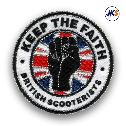 10 x Keep The Faith British Scooterists Iron on Patch
