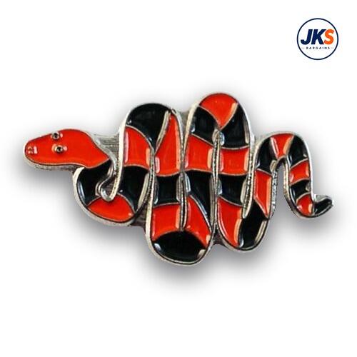 Red + Black Banded Snake Pin Badge