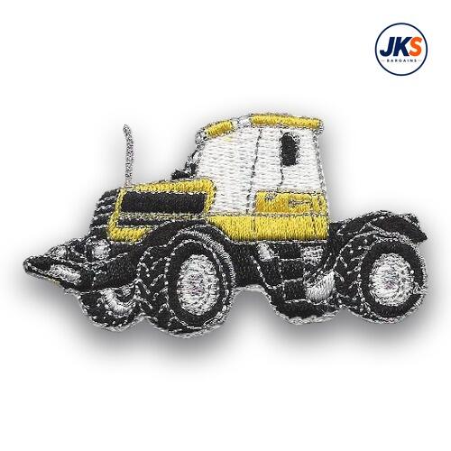 Yellow Tractor Iron on Patch