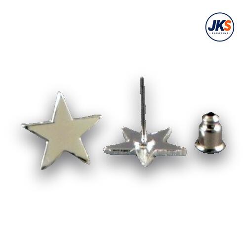 Silver Plated Star Stud Earrings