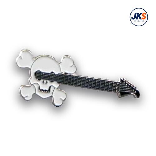 Skull Guitar Pin Badge
