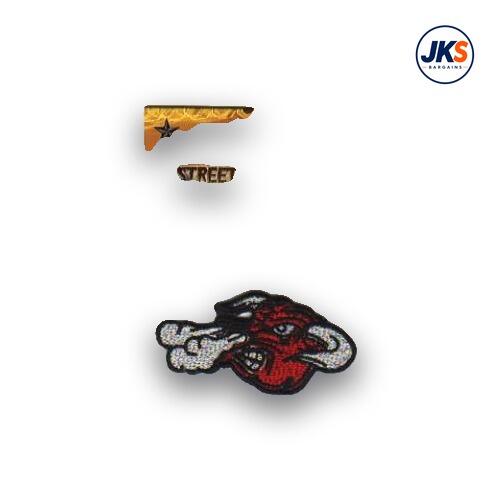 Cartoon Style Raging Bull Head Iron on Patch