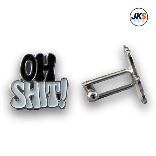 Oh Shit - Black Cufflinks