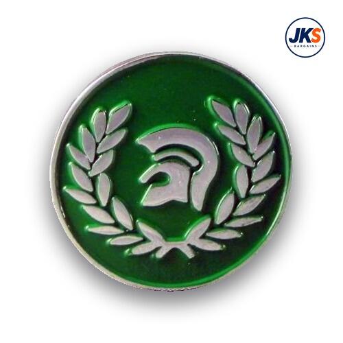 20 x Green Trojan Helmet Pin Badges