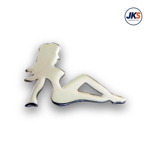 20 x Chrome Plated Female Silhouette Badges
