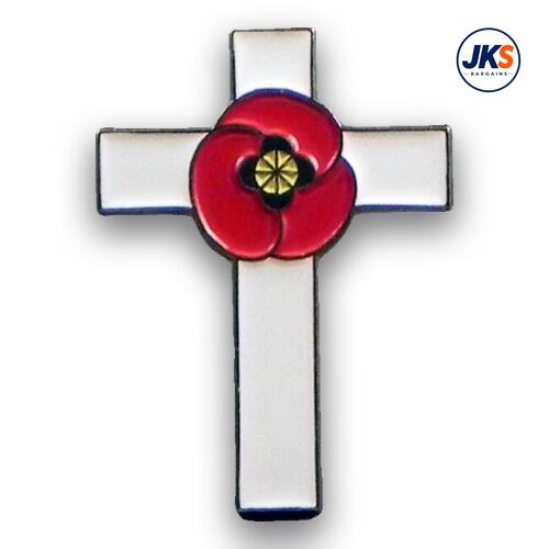 Poppy Cross Pin Badge