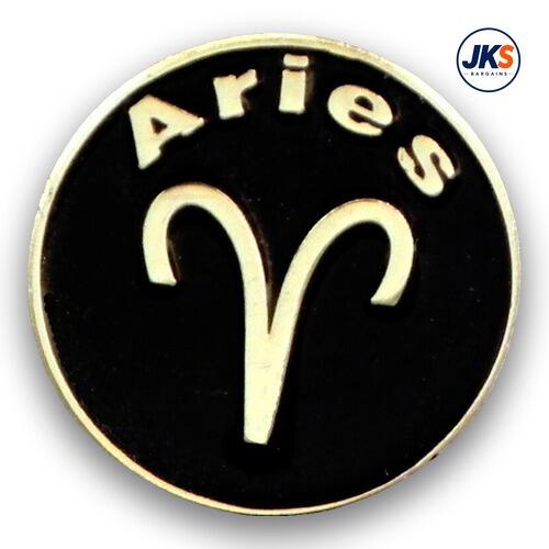 20 x Aries Pin Badges (Gold Coloured Metal)