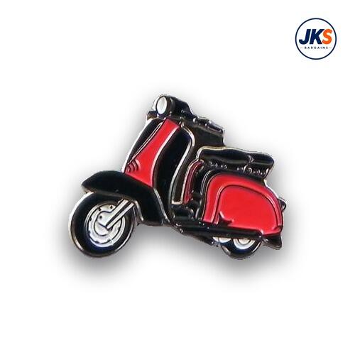 Red and Black Scooter Pin Badge