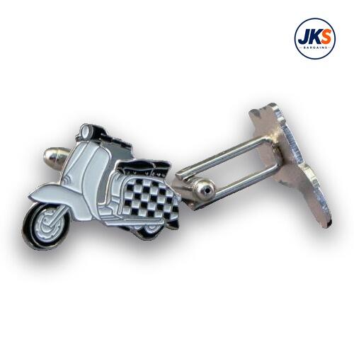 10 Pairs x Checkerboard Scooter Cufflinks