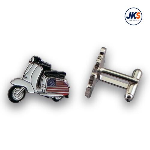 10 Pairs x USA Flag Scooter Cufflinks
