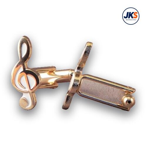 10 Pairs x Gold Plated Treble Clef Cufflinks