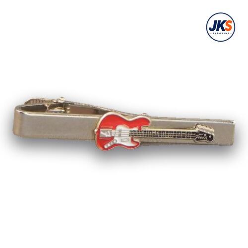Red Electric Guitar Tie Clip