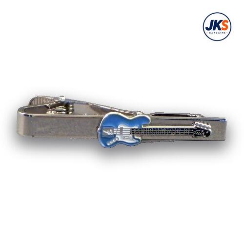 Blue Electric Guitar Tie Clip