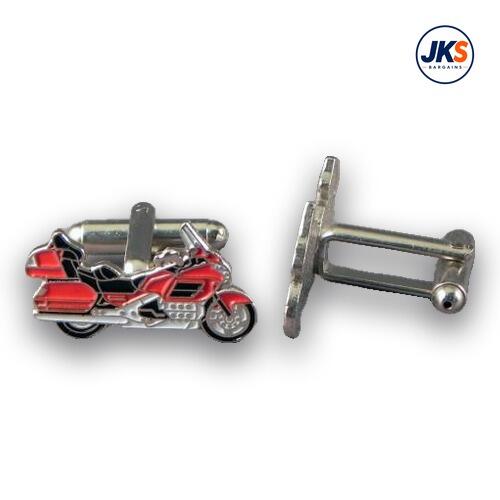 Red Touring Motorbike Cufflinks