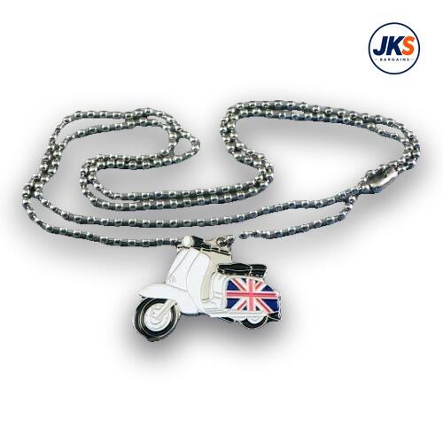 10 x Union Jack Scooter Pendant - Chains