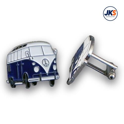 10 Pairs x Dark Blue Campervan Cufflinks
