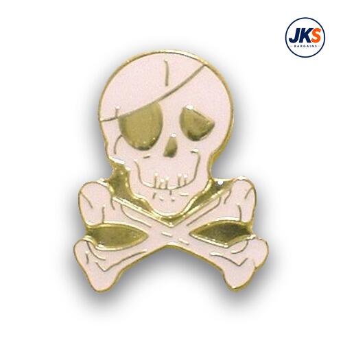 Pirate Style Skull and Cross Bones Pin Badge