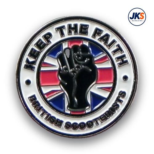20 x Keep The Faith British Scooterists Pin Badges