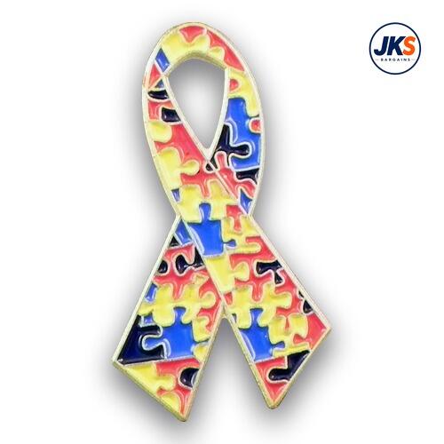 Jigsaw Ribbon Pin Badge