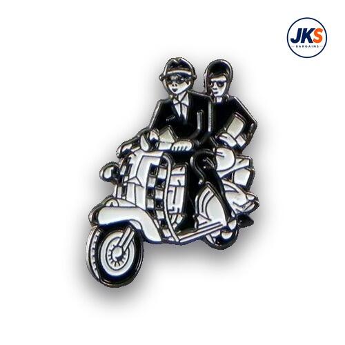 Ska Couple + Scooter Pin Badge