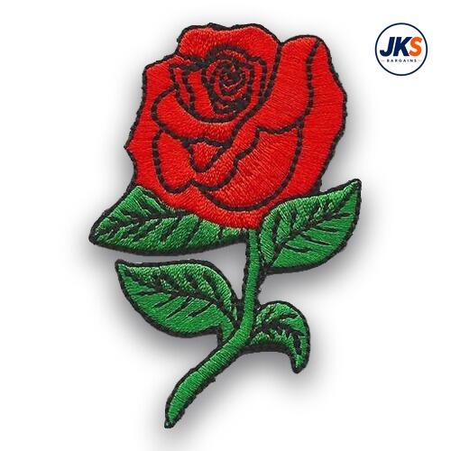 Red Rose Iron on Patch