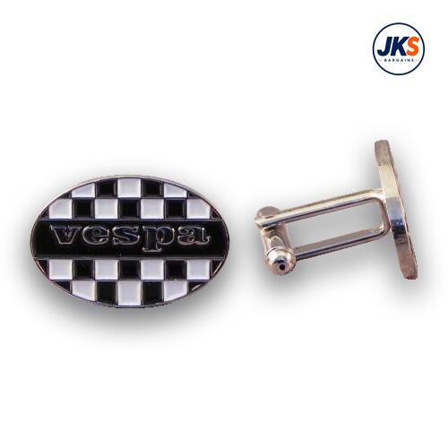 10 Pairs x Oval Checkerboard Vespa Cufflinks