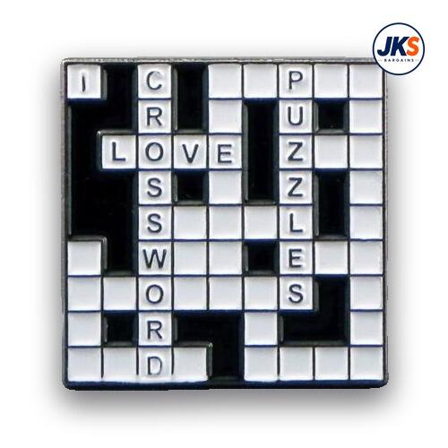 I Love Crosswords Pin Badge