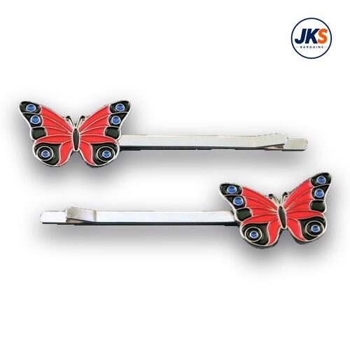 Butterfly Red Hair Grips