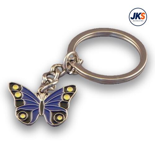 10 x Blue Butterfly Keyrings