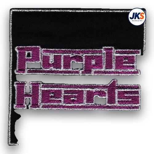 Purple Hearts Iron on Patch