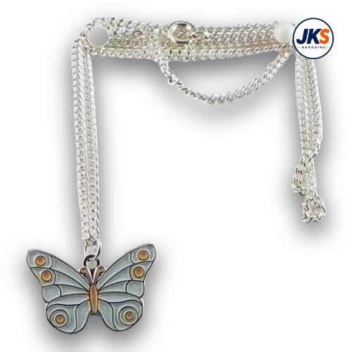 10 x Silver Plated Glow In The Dark Butterfly Pendant - Chains