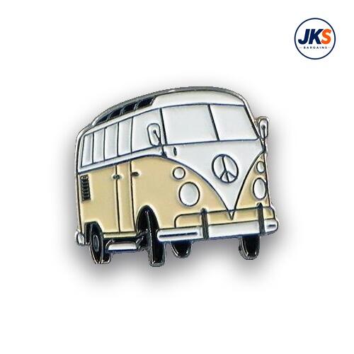Cream Campervan Pin Badge