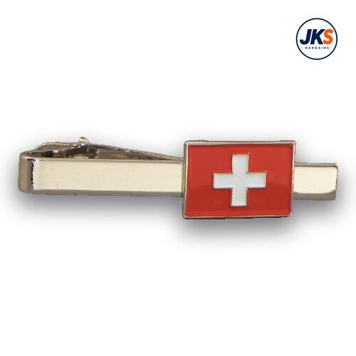 10 x Swiss Flag - Flag of Switzerland Tie Clips