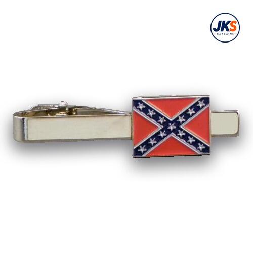 10 x Confederate Flag Tie Clips