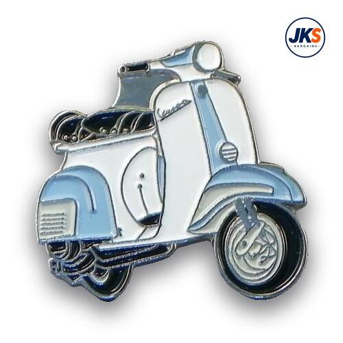 Light Blue + White Scooter (Style 2) Pin Badge