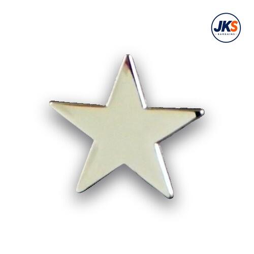 Small Chrome Plated Star Pin Badge
